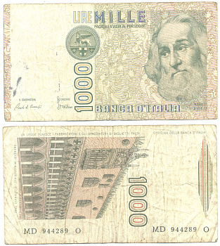 Италия 1000 лир 1982 Дворец дожеи?, Марко Поло Pick 109a 7551-44-2-1