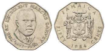Ямайка 50 центов 1984 Маркус Гаврей (1887-1940) KM 65 медно-никель 4574-946