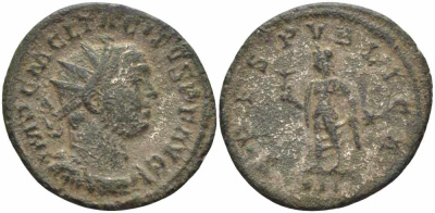 Римская Империя аврелианиан 276 Тацит SPES PVBLICA Лугдун Very fine RIC 60 бронза, серебрение 1073-16-67