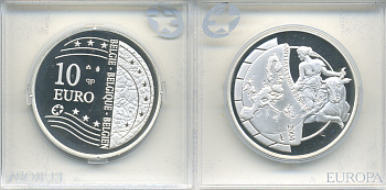 Бельгия 10 евро 2004 Расширение Европейского Союза KM 234 серебро PROOF 1066-12-42