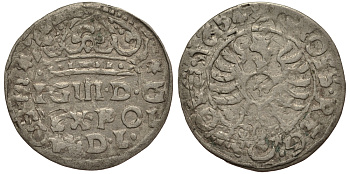 Польша 1 грош 1624 Сигизмунд III (1587-1632), вес 0,87 гр., САС KM 11 серебро 1516-1414