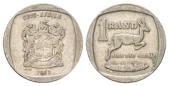 ЮАР 1 ранд 1997 KM 164 медь плакированная никелем 4627-339