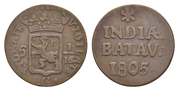 Голландская (Нидерландская) Индия 1 дуит 1805 KM 100 медь 413-2442