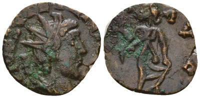 Римская Империя, императоры в Галлии антониниан 273 - 274 Тетрик II в ранге цезаря, C PIV ESV TETRICVS CAES, бюст цезаря / SPES PVBLICA, Спея, персонификация Надежды, локальная чеканка в Галлии RIC 272 биллон 1073-25-74