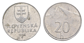 Словакия 20 геллеров 1998 KM 18 алюминий 4659-553