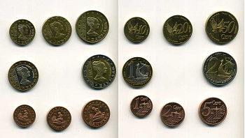 Дания евронабор из 8 монет 2002 в оригинальной коробке, с сертификатом, PROBA, пробники    PROOF  5-4-6-12