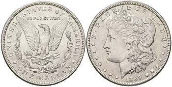 США 1 доллар 1889 Морган доллар KM 110 серебро aUNC 441-913