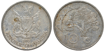 Намибия 10 центов 1998 дерево KM 2 никелированная сталь 4163-913