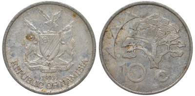 Намибия 10 центов 1998 дерево KM 2 никелированная сталь 4163-913