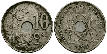 Бельгия 10 сантимов 1923 Belgique KM 85 медно-никель 4172-943