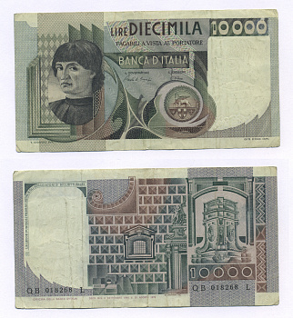 Италия 10000 лир 1976 Pick 106а бумага 7146-29-1-1