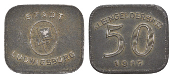 Людвигсбург 50 пфеннигов 1917 Funck 307.2, Men05 15620.2, Men18 19577.2 железо 4582-1251