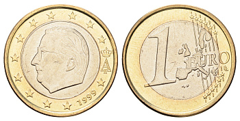 Бельгия 1 евро 1999 Альберт II (1993-2013) KM 230 биметалл UNC 4654-423