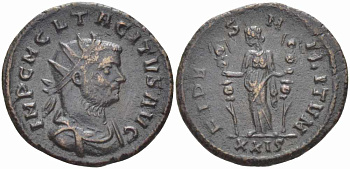 Римская Империя аврелианиан 275 Тацит FIDES MILITVM Рим Good Very fine RIC 87 бронза 1073-17-24