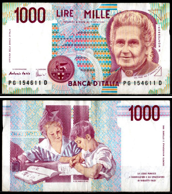 Италия 1000 лир 1990 Pick 114 c бумага 6281-54-4-1