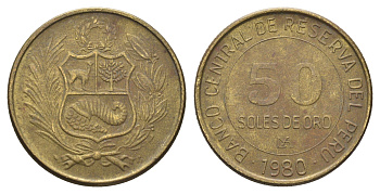 Перу 50 солей 1980 KM 273 алюминиевая бронза 4663-431