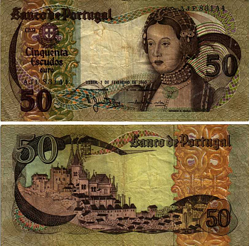 Португалия 50 эскудо 1980 Инфанта донна Мария, Синтра Pick 174b бумага 8518-42-3-2