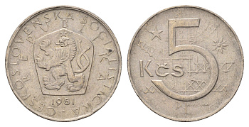 Чехословакия 5 крон 1981 KM 60 медно-никель 4703-854