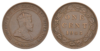 Канада 1 цент 1903 Эдуард VII (1901-1910) KM 8 бронза 4654-1223
