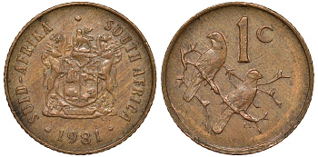 ЮАР 1 цент 1981 KM 82 бронза 4164-566