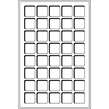 Вкладыш велюровый формата L на 40 ячеек для монет диаметром до 33 мм. Leuchtturm. 302392