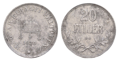 Венгрия 20 филлеров 1920 KB KM 498 железо 4651-1041