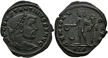 Римская Империя нуммий 310 - 311 Константин I Великий GENIO AVGVSTI Сисция Good Very fine RIC 209 бронза 1073-7-42