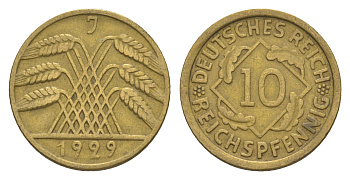 Германия 10 рейхспфеннигов 1929 J KM 40, J. 317 алюминиевая бронза 4549-747