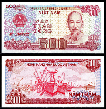 Вьетнам 500 Донг 1988 Pick 101a бумага UNC (пресс) 6278-10-2-2
