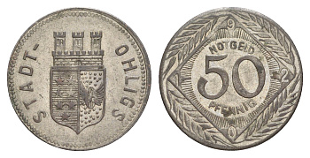 Олигс 50 пфеннигов 1920 Funck 404.5, Men18 24920.3 железо UNC 3459-537