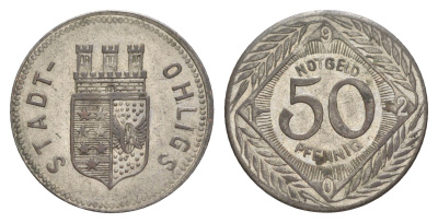 Олигс 50 пфеннигов 1920 Funck 404.5, Men18 24920.3 железо UNC 3459-537