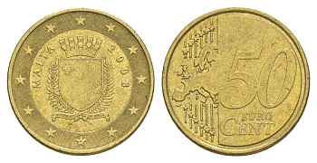 Мальта 50 евроцентов 2008 KM 130 нордик 4631-1157