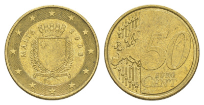 Мальта 50 евроцентов 2008 KM 130 нордик 4631-1157
