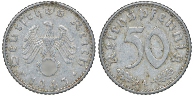 Германия 50 рейхспфеннигов 1943 A J. 372, KM 96 алюминий 72-1332