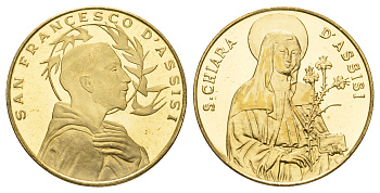 Ватикан медаль "Франциск Ассизский" ND (1978) Иоанн Павел II, диаметр 34 мм, вес 14 гр латунь 4117-1241