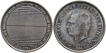 Швеция 1 крона 2009 Карл XVI Густав (1973- ) KM 894 медно-никель 83-156