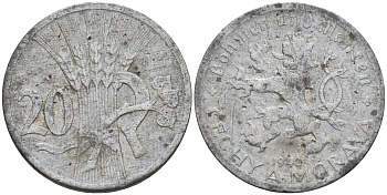 Богемия и Моравия 20 геллеров 1940 KM 2 цинк 4152-826