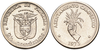 Панама 2 1/2 сентесимо 1973 ФАО, сельское хозяйство KM 32 медь плакированная медно-никелем 4580-169