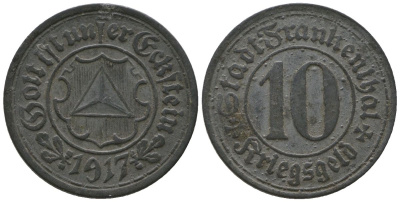 Франкенталь (Пфальц, Бавария) 10 пфеннигов 1917 Funck 135.5, Men05 7460.4, Men18 9381.4 цинк 4604-854