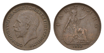 Великобритания 1 фартинг 1932 Георг V (1910-1936) KM 825, Spink 4061 бронза 4674-811