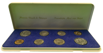 Бельгия набор из 8 монет 1977 Belgie - Belgique,в оригинальной коробке мондвора UNC 2-5-1-05