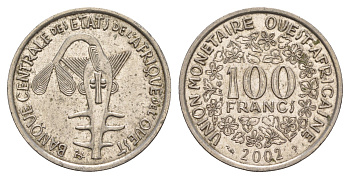 Западная Африка (BCEAO) 100 франков 2002 KM 4 никель 4656-933