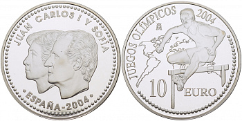 Испания 10 евро 2004 XXVIII Летние Олимпийские игры 2004 года, бег с барьерами KM 1101 серебро PROOF 1077-5-44