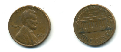 США 1 ЦЕНТ 1967 ЛИНКОЛЬН KM 201 медь цинк 4364-146