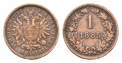 Австрия 1 крейцер 1885 Франц Иосиф I (1848-1916) KM 2187 медь 66-232