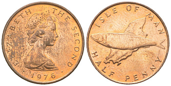 Остров Мэн 1/2 пенни 1976 ФАО - еда для всех KM 32 бронза UNC 4611-444