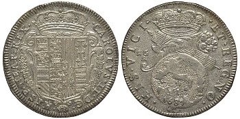 Неаполь и Сицилия тари (2 карлини) 1687 Карл II Испанский серебро 00-822-20