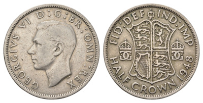 Великобритания 1/2 кроны 1948 Георг VI (1936-1952) KM 866, Spink 4101 медно-никель 4692-426