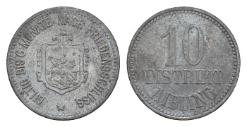 Айблинг 10 пфеннигов ND Funck 7.2, Men05 191.2, Men18 289.2 цинк 4659-244