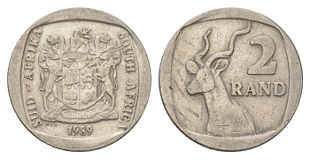 ЮАР 2 ранда 1989 KM 139 медь плакированная никелем 4626-935